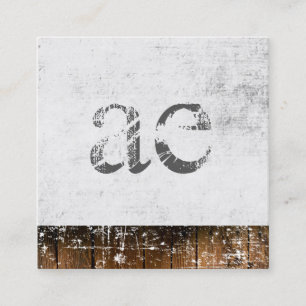 Monogram Grunge Texture Wood Rustic Trim Square Business Card