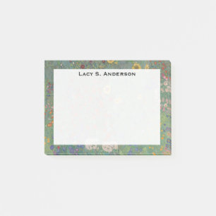 Monogram Gustav Klimt, Farm Garden with Sunflowers Post-it Notes