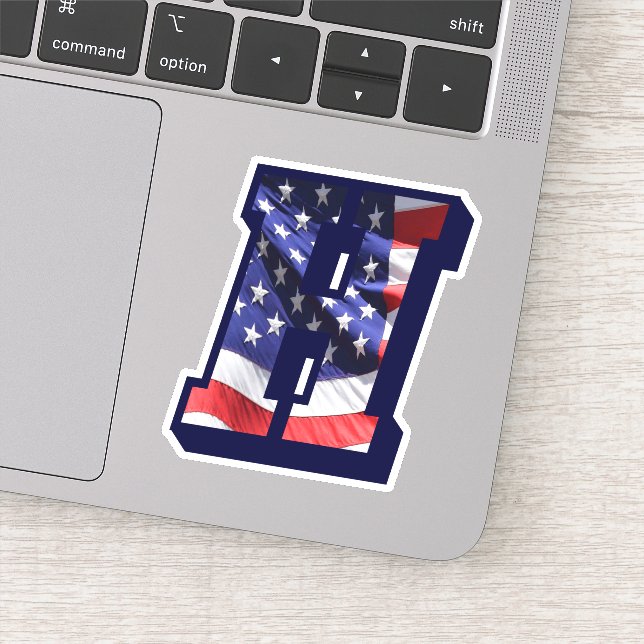 Monogram H American Flag Letter H Initial USA (Detail)