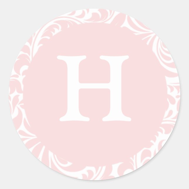 Monogram H Blush Colour Personalizable Invite Seal (Front)