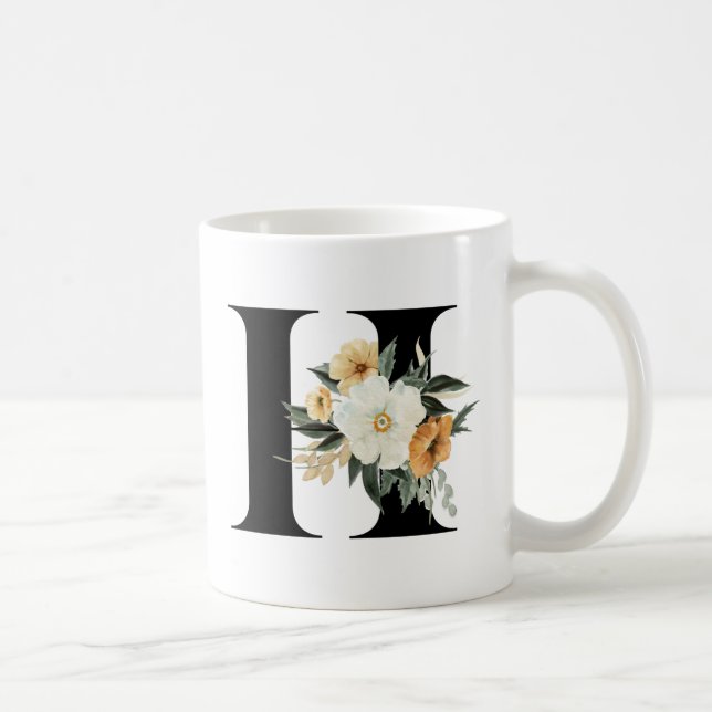 Monogram H Initial Coffee Mug (Right)