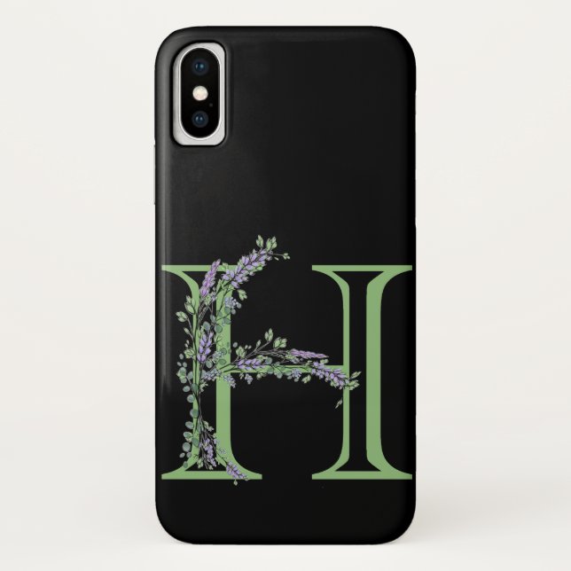 Monogram H Lavender Eucalyptus Case-Mate iPhone Case (Back)