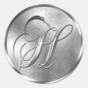 Monogram H NONMETALLIC Silver Envelope Seal