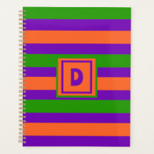 Monogram Halloween Purple Orange & Green