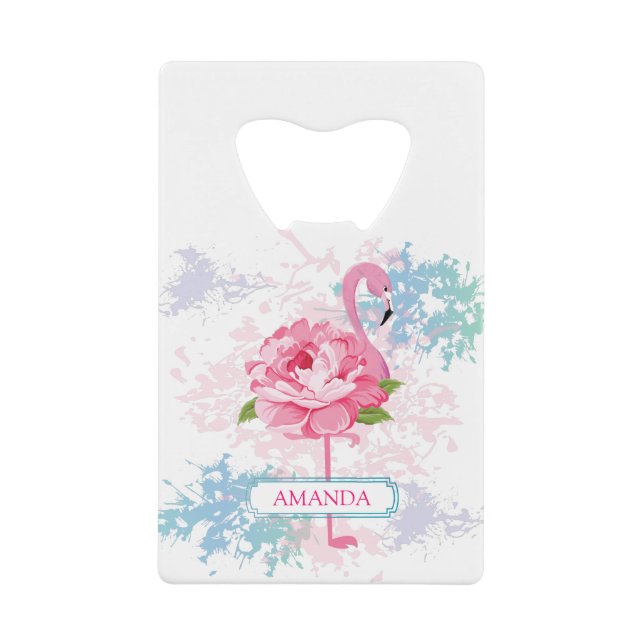 Monogram Hand painted flamingo design (Front)