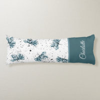 Monogram Hand painted steel blue Floral