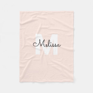Monogram Handwriting Calligraphy Name Fleece Blanket