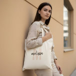 Monogram Handwritten Brush Simple Tote Bag<br><div class="desc">Simple monogram and name in handwriting brush font.</div>
