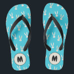 Monogram Happy Easter Holiday Bunny Pattern Jandals<br><div class="desc">Monogram Bunny Happy Holiday Easter cute animal ears Pattern Modern Design Happy Easter Spring Holiday! Easter Ears Pattern, Easter Egg Hunt, Bunny Cute animal Rabbit Head. Decoration Holiday Fashion, Cute Rabbit and Easter Eggs Hunt, Illustration, Wedding Day, Family Party, Kids Party Decorative Stylish Design, Abstract Trendy Graphic Design for Clothing...</div>
