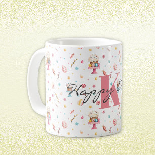 Monogram Happy Easter Pattern 11oz Coffee Mug
