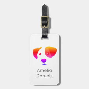 Monogram Happy Rainbow Dog Luggage Tag