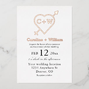 Monogram Heart And Arrow Wedding