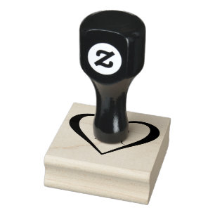 Monogram Heart Rubber Stamp