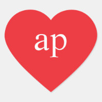 MONOGRAM HEART STICKER | Initial Red Heart Label