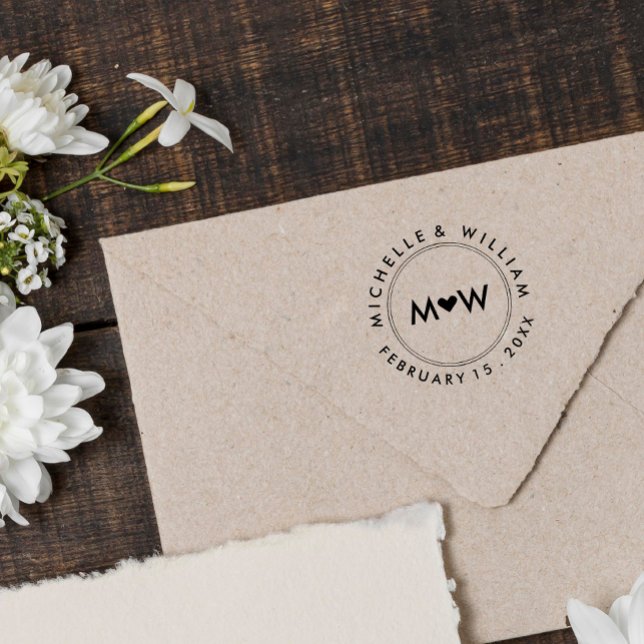 Monogram & Heart | Wedding Self-inking Stamp (Creator Uploaded)