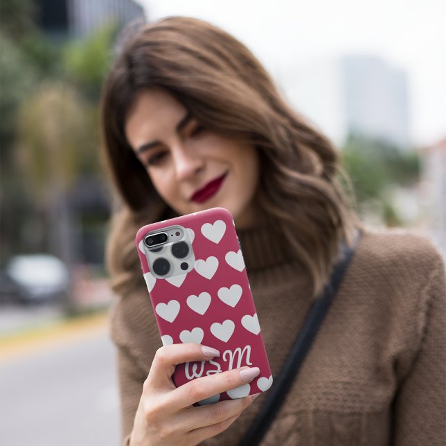 Monogram Hearts iPhone / iPad case (Customize iphone case.)