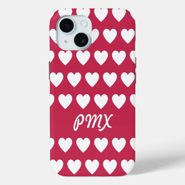 Monogram Hearts iPhone / iPad case (Back)