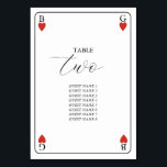 Monogram Hearts Playing Card Wedding Table Number<br><div class="desc">A unique monogram hearts playing card style wedding design. An impressive design that uses elements from playing cards to create a unique wedding stationery design. An elegant red heart wedding couple monogram. A one of a kind playing card wedding table number design with modern elements. Matching wedding invitations and other...</div>