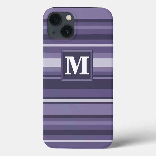 Monogram heather purple stripes Case-Mate iPhone c Case (Back)
