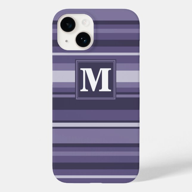 Monogram heather purple stripes Case-Mate iPhone c Case (Back)