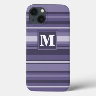 Monogram heather purple stripes Case-Mate iPhone c iPhone 13 Case