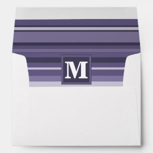 Monogram heather purple stripes envelope