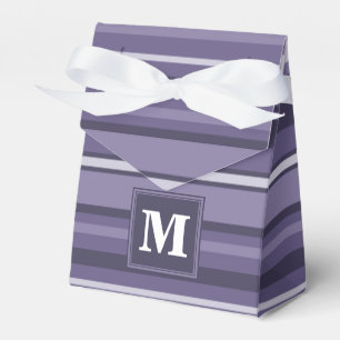 Monogram heather purple stripes favour box