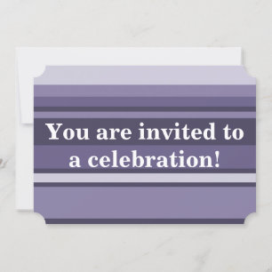 Monogram heather purple stripes invitation
