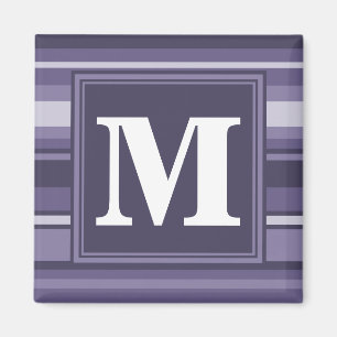 Monogram heather purple stripes magnet
