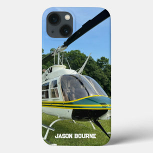 Monogram Helicopter Photo, Cool & Stylish Aviation iPhone 13 Case