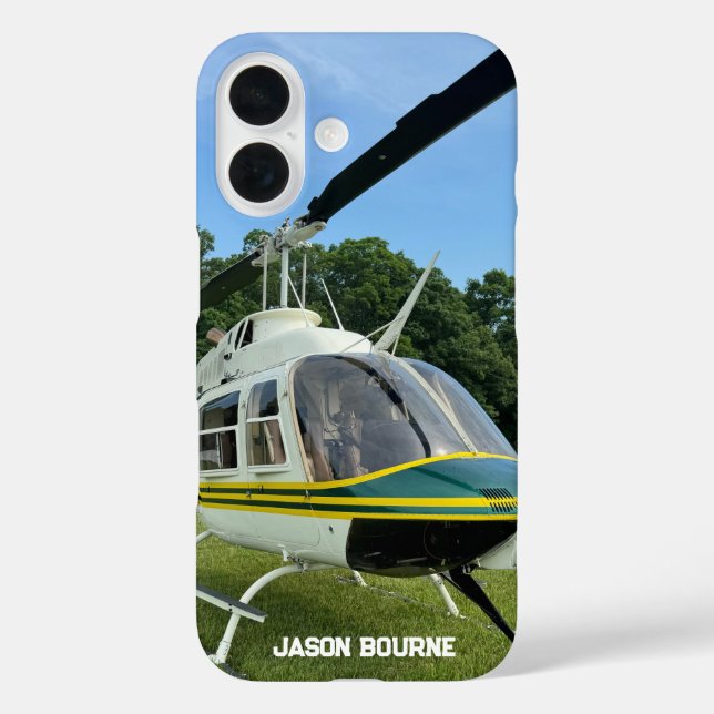 Monogram Helicopter Photo, Cool & Stylish Aviation Case-Mate iPhone Case (Back)