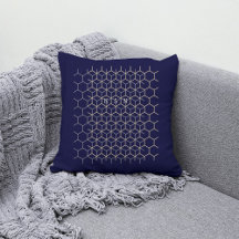 Monogram hexagon pattern dark blue geek initials