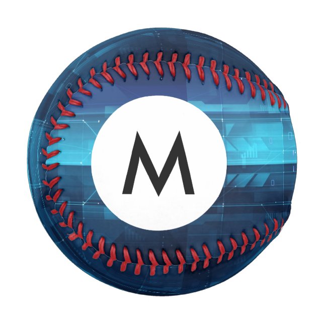 Monogram High tech digital background Baseball (Front Left)