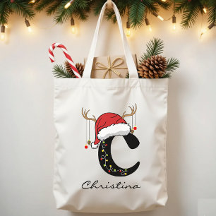 Monogram Holiday Bag for Bulk Christmas Gifts