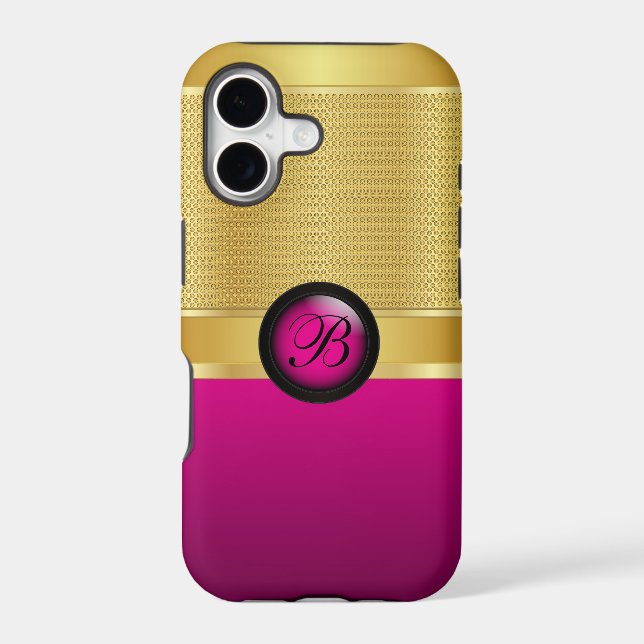 Monogram Hot Pink and Gold Mesh (Back)