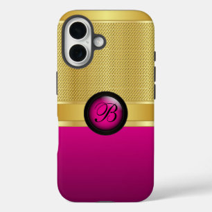Monogram Hot Pink and Gold Mesh iPhone 16 Case