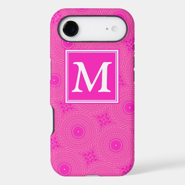 Monogram hot pink circles pattern (Back)