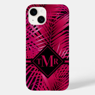Monogram Hot Pink Palm Case-Mate iPhone 14 Case