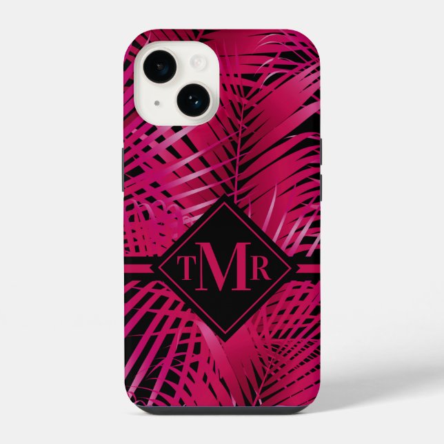 Monogram Hot Pink Palm iPhone Case (Back)