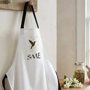 Monogram Hummingbird Botanical Floral Apron