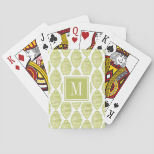 Monogram   Hygge Flowers Pattern Playing Cards