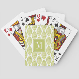 Monogram Hygge Flowers Pattern Playing Cards
