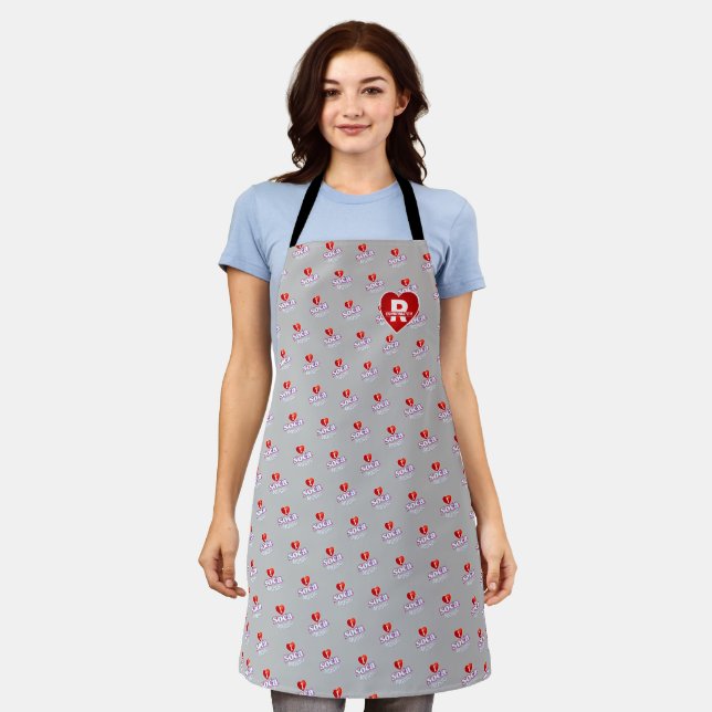 MONOGRAM I  LOVE SOCA on GREY Apron (Worn)