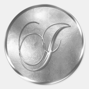 Monogram I NONMETALLIC Silver Envelope Seal