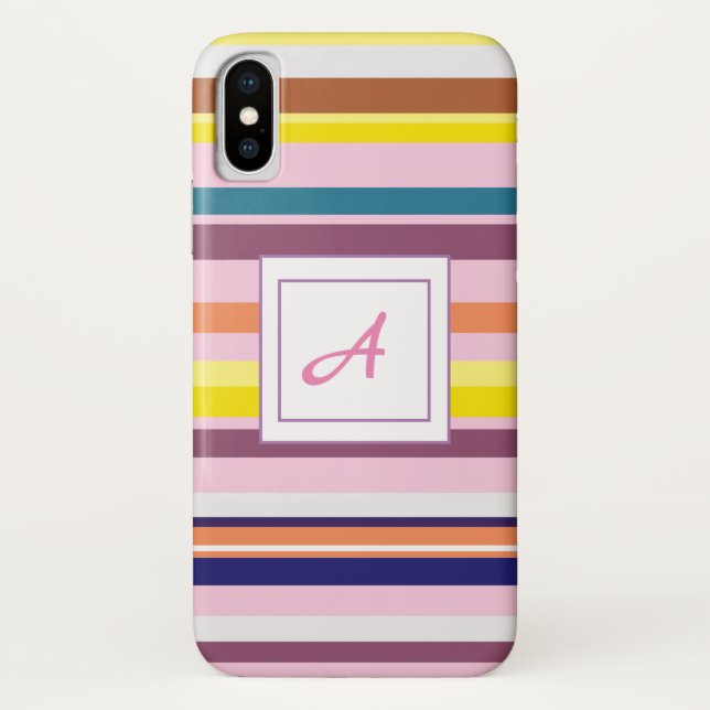 Monogram  iApple iPhone X, Barely There Case-Mate iPhone Case (Back)