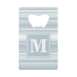 Monogram ice blue stripes