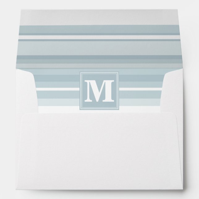 Monogram ice blue stripes envelope (Back (Bottom))