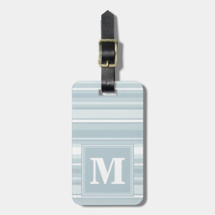 Monogram ice blue stripes luggage tag
