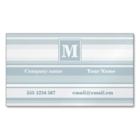 Monogram ice blue stripes