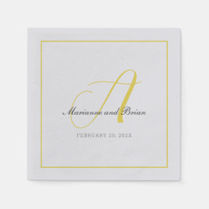 Monogram Illuminating Yellow, and  Grey Napkins